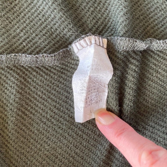 Altar'd State Womens Green Henley Waffle Knit Thermal Tribal Trim Fringe L - Picture 6 of 8